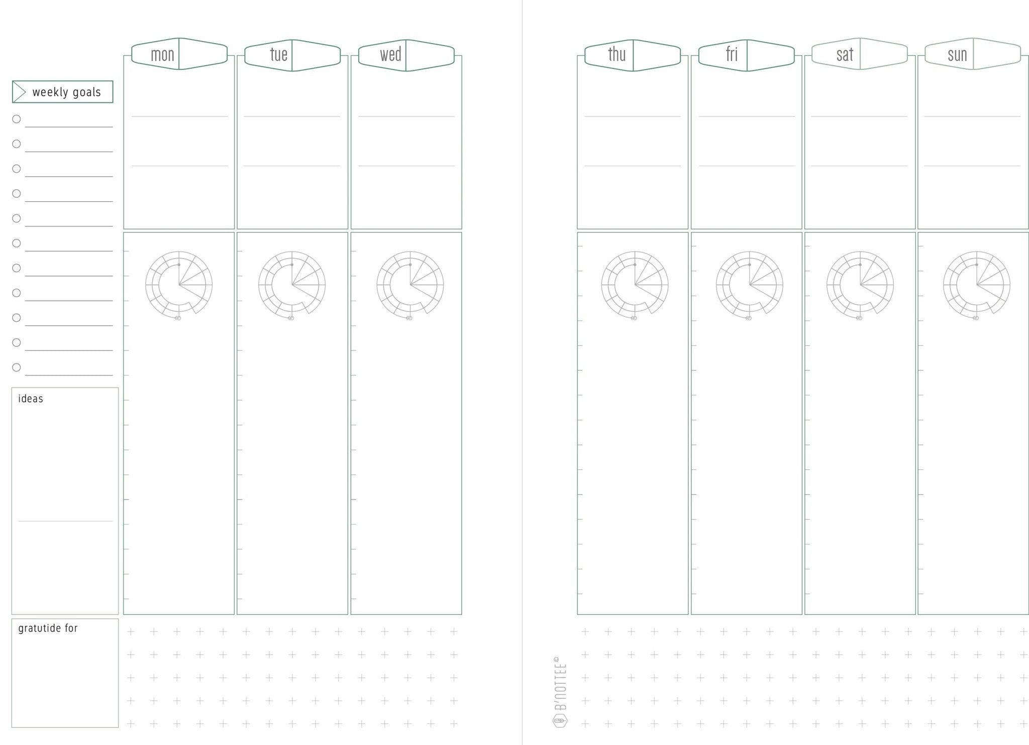 weekly page A5 3.0 061115 free weekly a5 planner printable - nottee 3.0 - bnottee